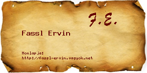 Fassl Ervin névjegykártya